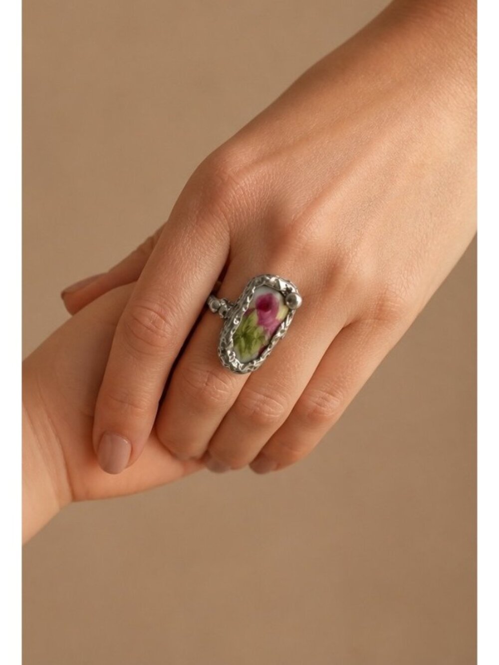 Royal Albert Old Country Roses Broken China Ring, Size 6.5 - Picture 11 of 11